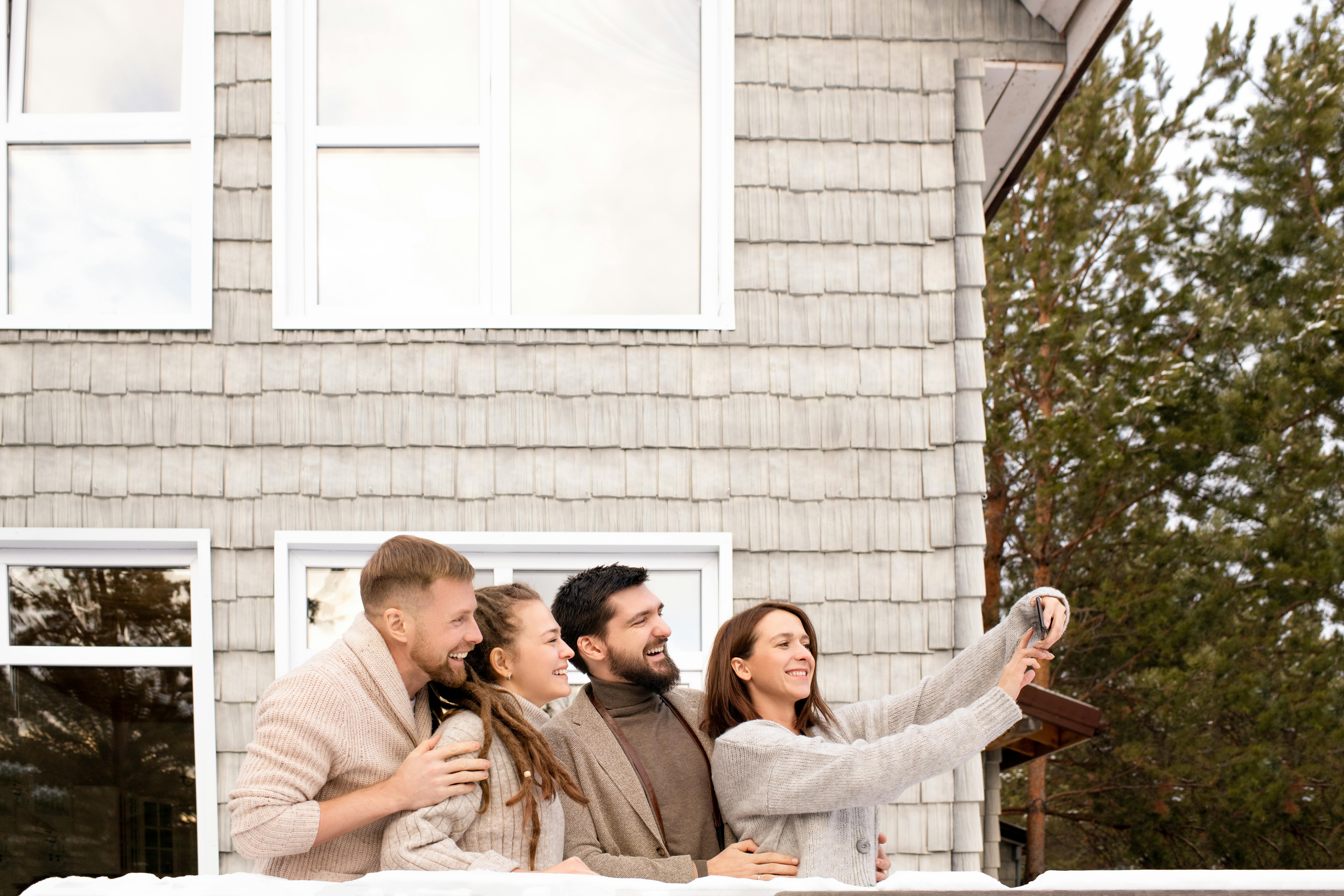 a group of friends taking a selfie